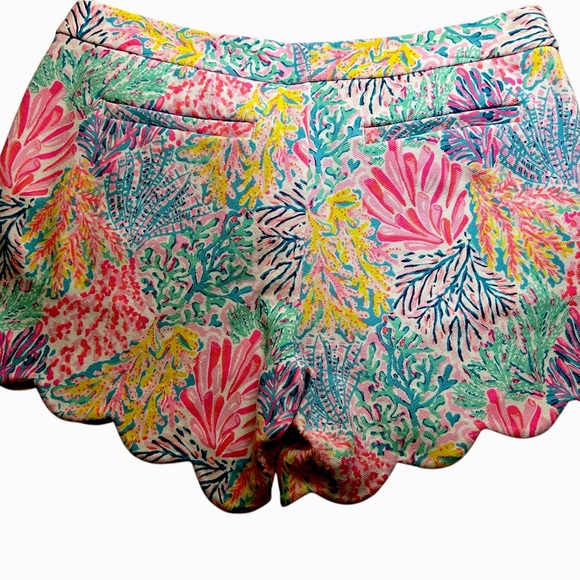Lilly Pulitzer Multi Splashdown 5” Buttercup Knit Short size 6 - Picture 2 of 4